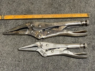 Peterson ~Dewitt Needle Nose Vise Grips LOT OF 2 ~ Model 6LN & 9LN ~ USA Vintage - Image 1 of 4