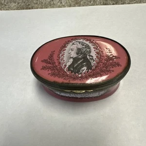 Bilston Battersea Enamel Trinket Box Wolfgang Amadeus Mozart Composer - Picture 1 of 6