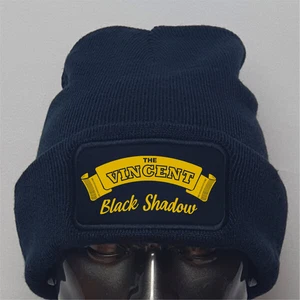 Retro  English Marque Vincent Black Shadow Logo Motorcycle Biker Beanie Hat - Picture 1 of 8