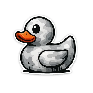 Pegatina de goma Ducky calcomanía de vinilo de 4 pulgadas Jeep Rubicon impermeable camuflaje de nieve - Imagen 1 de 2