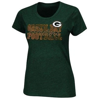 ¡Demasiado lindo! Camiseta top para mujer Green Bay Packers con lentejuelas de moda L S105a Foto 1 de 1