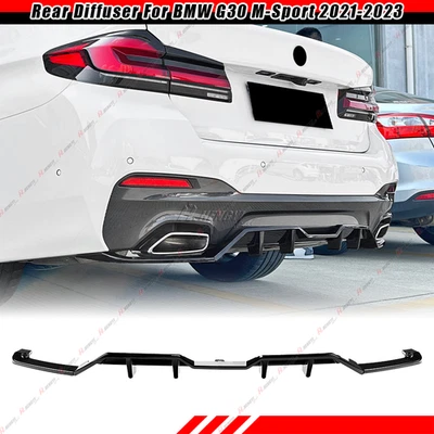 Difusor trasero negro brillante estilo M5 complemento para 21-23 BMW G30 530i 540i M Sport Foto 1 de 4