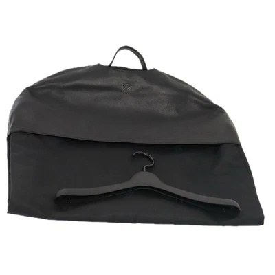 LOEWE Anagrama Prenda Cubierta Nylon Cuero Negro Plata Auténtico yk14584 Foto 1 de 4