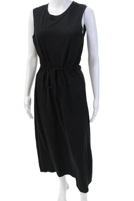 Vestido camiseta sin mangas Majestic Filatures para mujer negro algodón largo talla 1 Foto 1 de 4