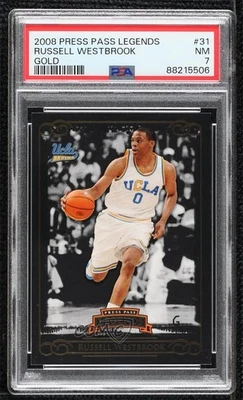 2008-09 Press Pass Legends Gold /99 Russell Westbrook #31 PSA 7 Rookie RC - Imagem 1 de 2