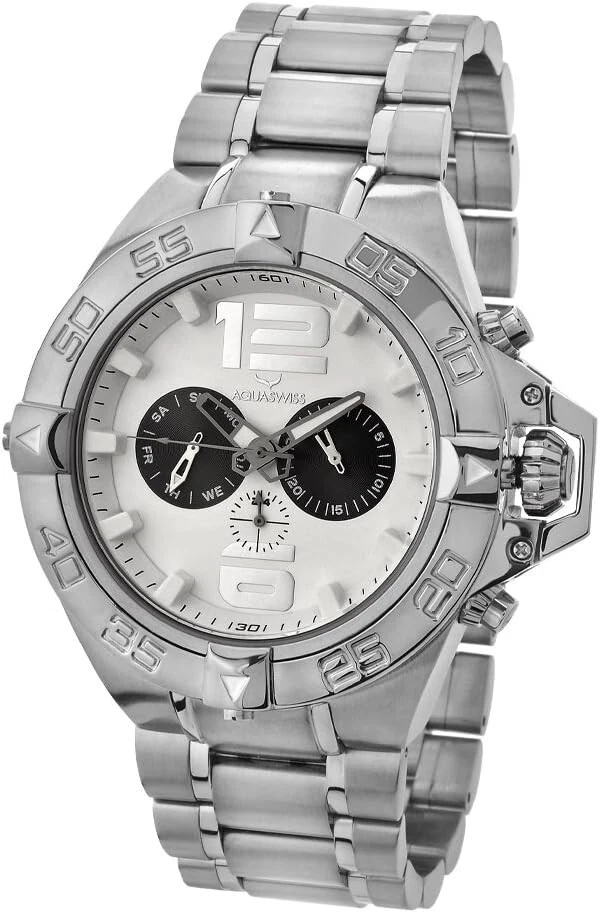 Reloj Hombre Aquaswiss 74G037 Acero Inoxidable Día y Fecha Hora Militar Foto 1 de 1