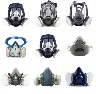 Full/Half Face Gas Mask Respirator Set For Painting Spraying Safety Facepiece US - Image 1 of 4