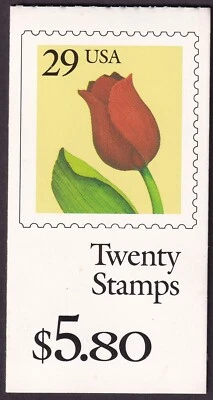 Scott #BK185 (2527a) 29¢ Tulip Booklet of 20 Stamps - MNH - Image 1 of 2