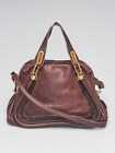 Chloe Brown Pebbled Leather Medium Paraty Bag