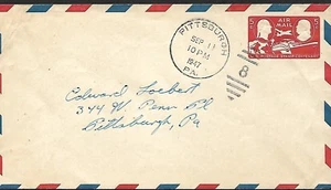 USA 1947 AIR MAIL COVER FOR 10TH FREE FAIR OF ALLEGHENY CO, PA - Picture 1 of 2