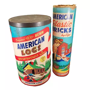 American Logs Hewn Halsam No. 825 Logs & No. 715 Bricks*READ* for exact Info VTG - Picture 1 of 21