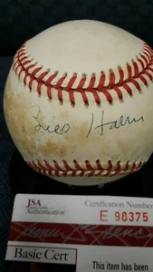 Bill Harris Autogramm NL White Baseball. JSA authentifiziert. - Bild 1 von 3