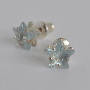 Crystal star stud earrings. Silver plated. 7mm diameter. 12 colours. Christmas