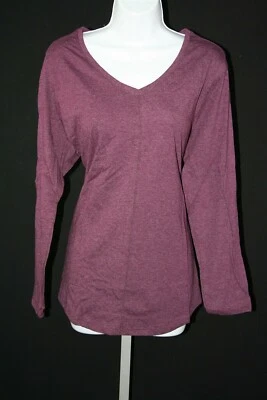 921X06 JMS J305 Plus Size V Neck Top 1X Burgandy - Image 1 of 2