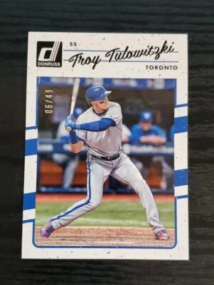 2017 Donruss Aqueous Test #169 Troy Tulowitzki /49 - Image 1 of 2