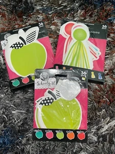 Lot of 3 Brand New Packs of Stylish Brights Paper Cut-Outs ~ Apples, Tassles - Picture 1 of 1