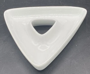 Crate & Barrel White Triangle Olive Tray/Appetizer/Hors d'oeuvres Dish 6.5” - Picture 1 of 4