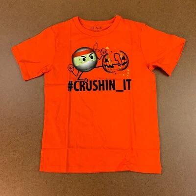 The Children's Palace Boys Size Small 5/6 Orange #Crushin_it Graphic Tee NWT - Image 1 of 4