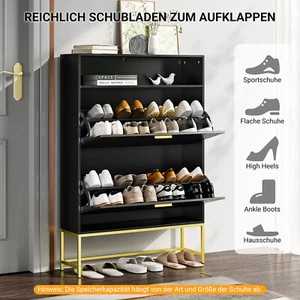 Schuhschrank Schuhkipper Schuhregal 2 Fächer Schuhkommode 24 x 80 x 117 cm DHL - Bild 1 von 37