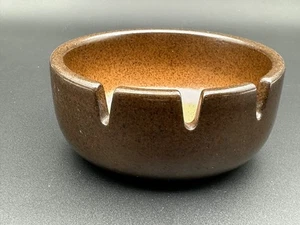 Vintage Mid-Century Modern Edith Heath speckled browns 3 Slot Ceramic Ashtray - Picture 1 of 6