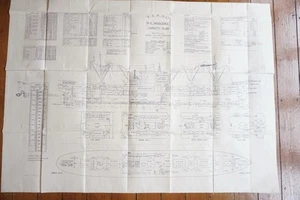 1953 Middlesex Capacity Deck Linen Shipping Plan F.S.N. Ltd Signed - Picture 1 of 7