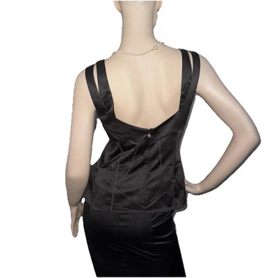 Corsé ajustado de colección Just Cavalli Roberto negro satinado doble correa 42 8 Foto 1 de 4