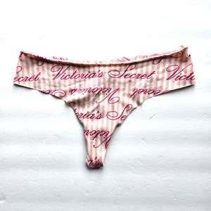 Panty Vintage Intimates Victoria's Secret Signature Logo Rayas Rosa Grande - Imagen 1 de 8