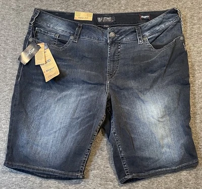 Pantalones Cortos Jeans Plateados Para Mujer 22 Suki Super Elastizados Bermudas Azul Denim Nuevos con Etiquetas Foto 1 de 4