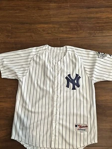 New York Yankees Babe Ruth Jersey Inaugural Season Patch Majestic Jersey Sz 50 - Picture 1 of 4