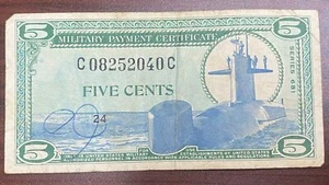 5 Cents Military Payment Certificate Series 681 Circulated #45385 - Picture 1 of 2