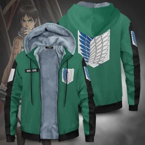 Attack on Titan Anime Kapuzen Sweatshirt Jacke Jacket Hoodie Hooded Coat Warm - Picture 1 of 4