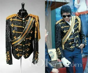 MJ Michael Jackson Cosplay Costume Mens Classical Sequin Jacket Coat Outfit - Picture 1 of 13