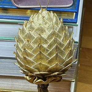 Christmas Ornament Vintage Gold Glitter Pinecone - Picture 1 of 12