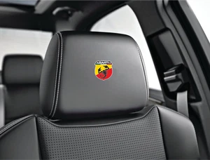 5x ABARTH Logo Headrest Car Seat Decals Badge Stickers Punto Fiat 500 500C 500X - Picture 1 of 3