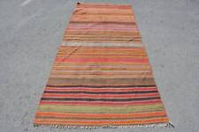 Vintage Rugs, Kilim, Wool Rug, 3.8x8.6 ft Area Rug, Oushak Rugs, Turkish Rug