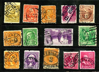 Colección Town Cancels Abilene St Louis Etc Regular Conmemorativo EE. UU. 70E11 Foto 1 de 3