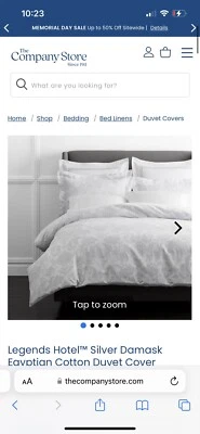 Funda nórdica de algodón egipcio damasco plateado The Company Store Legends Hotel™ Foto 1 de 3