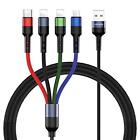 ISAIBELL USAMS Multi Charging Cable 2Pack 4FT 4 in 1 Nylon Braided Multiple