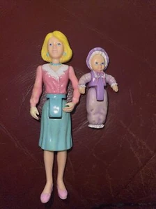 Vtg MOM BABY Purple Figures Dolls Playskool Dollhouse Fisher Price Loving Family - Picture 1 of 7