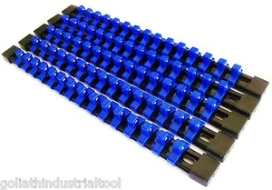 5 GOLIATH INDUSTRIAL 3/8" ABS MOUNTABLE SOCKET RAIL HOLDER ORGANIZER BLUE SH38BB - Picture 1 of 1