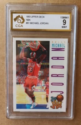 Michael Jordan 1993/94 Upper Deck 3d Pro View 3D Jam #91 - CGA 9 MINT not PSA - Image 1 of 2