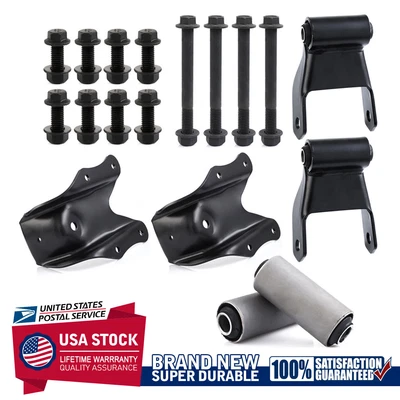2Pack 722101 Rear Leaf Spring Shackle Bracket Kit for Ford F150 F250 F350 Bronco Foto 1 de 4
