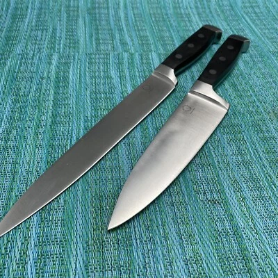 "2 CUCHILLOS Martha Stewart Chef 6"" rebanado 8"" cuchillas de acero inoxidable forjadas Full Tang" Foto 1 de 4