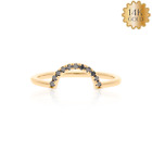 14-karatowe złoto 0,08 ct naturalny czarny diament półksiężyc design pierścionek - klejnot