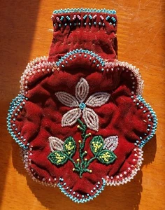 Antique Native American Indian Beaded Pouch Iroquois Mohawk - Picture 1 of 7