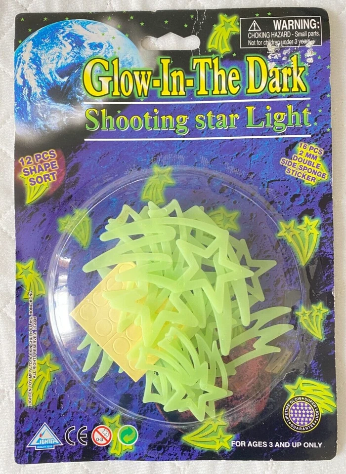 Glow-In-The-Dark Moon Mega Star Night Light Ceiling Kids Scared of the Dark 12p