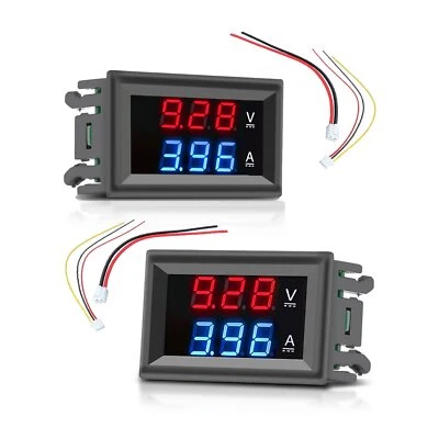  2 Stück DC 100 V 10 A LED Digital Voltmeter doppelte Farbanzeige blau-rot Vo... - Bild 1 von 4