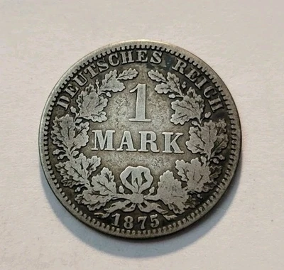 1875 A  Germany 1 Mark World Silver Coin - Image 1 of 2