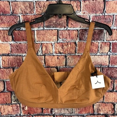 Novo com etiquetas Knickey (agora subconjunto) Triângulo Bralette Butterscotch Algodão Orgânico - Imagem 1 de 3