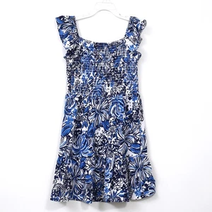 Lilly Pulitzer Girls Mini Jilly Dress Tiered Floral Printed Smocked M NEW 281126 - Picture 1 of 4
